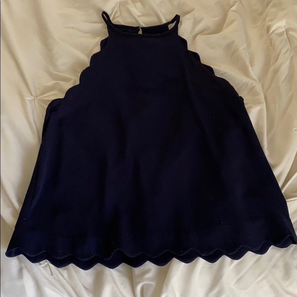 Navy altard state scalloped tank top!
